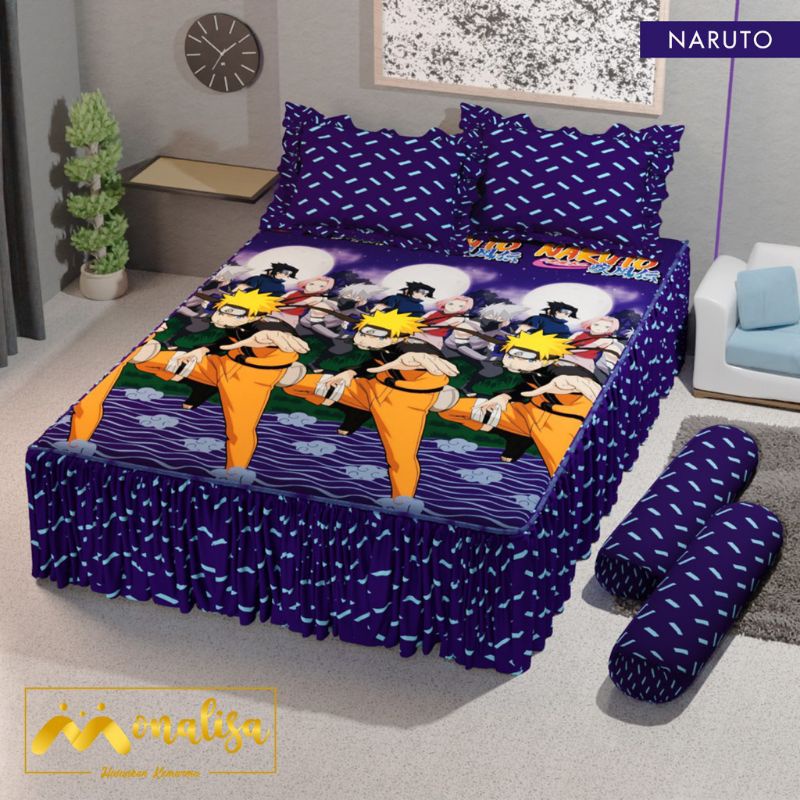 Monalisa - Bisa COD ORIGINAL Sprei Rumbai Rempel 160/180 Queen King Motif Naruto Anime Kartun Jepang
