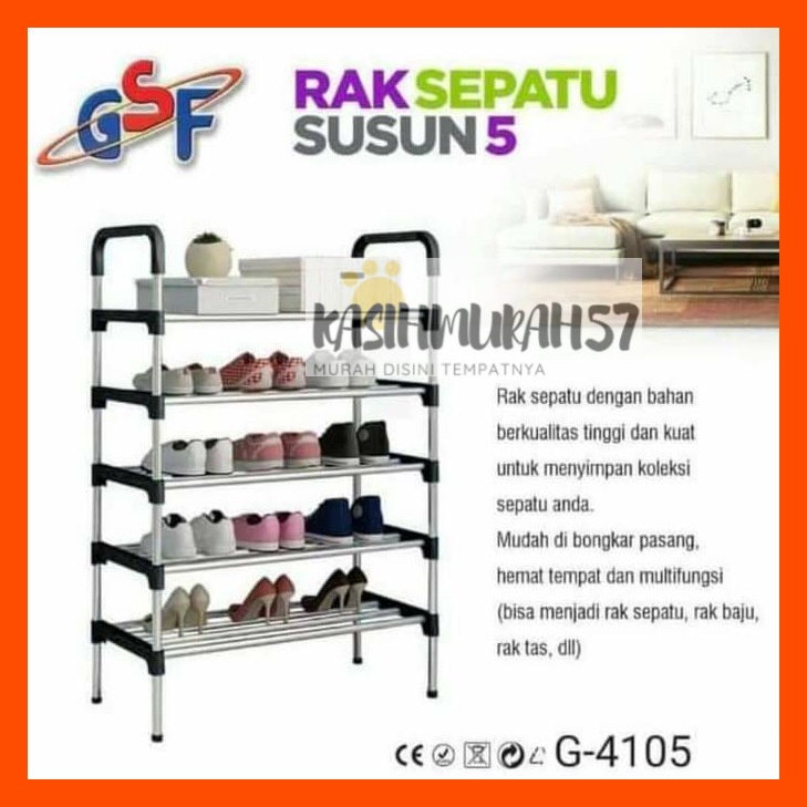 RAK SEPATU STEANLESS 5 SUSUN G-4105 GSF / RAK SEPATU SUSUN 5 GSF / RAK SEPATU 5 SUSUN GSF