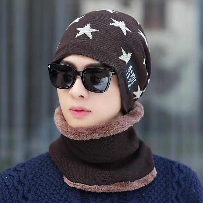 topi distro Kupluk Pria Wanita , gunung, musim dingin winter - Cokelat M1L0 topi senam BEST SELLER E