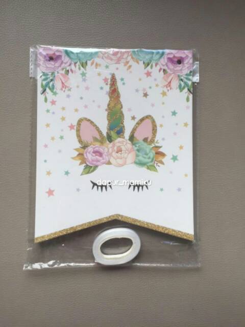 DAPURMAMI Banner Flag Karakter Bung Unicorn