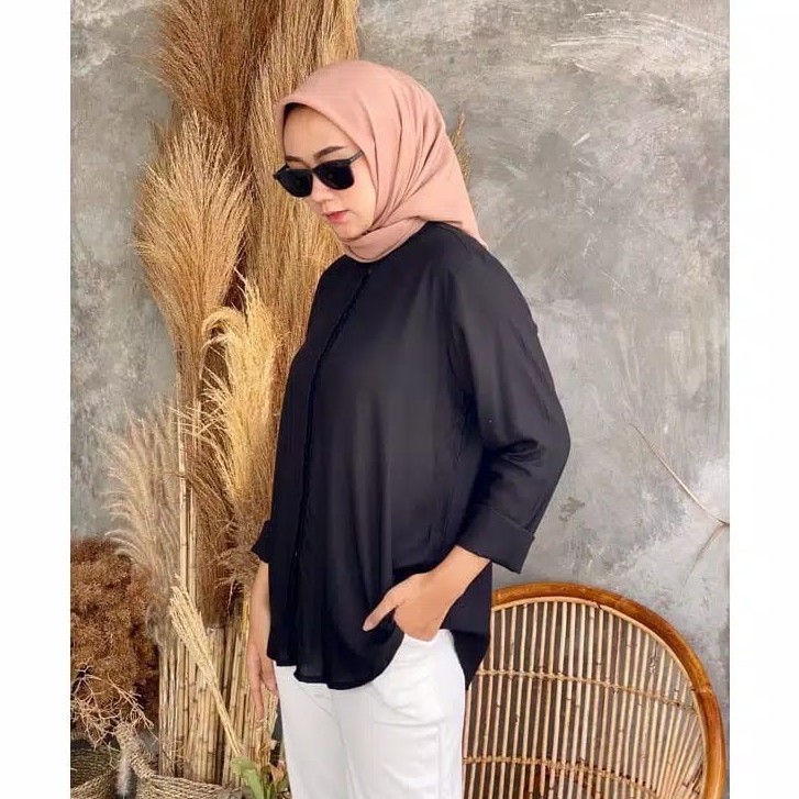 VS - Kemeja Maudy Shirt / Kemeja Lengan Panjang Oversize Jumbo