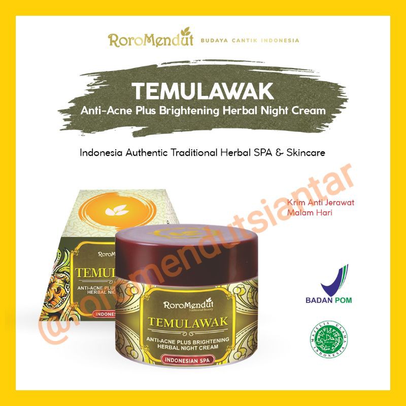 TEMULAWAK NIGHT CREAM RORO MENDUT