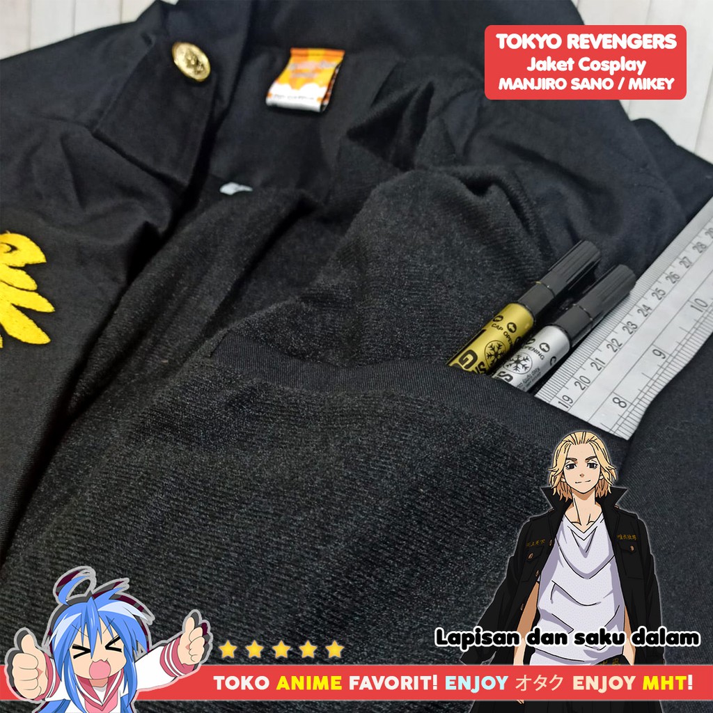 Jaket Parka Jubah Coat Sano Manjiro Mikey Tokyo Revengers Tokyo Manji Kostum Cosplay Premium Bordir