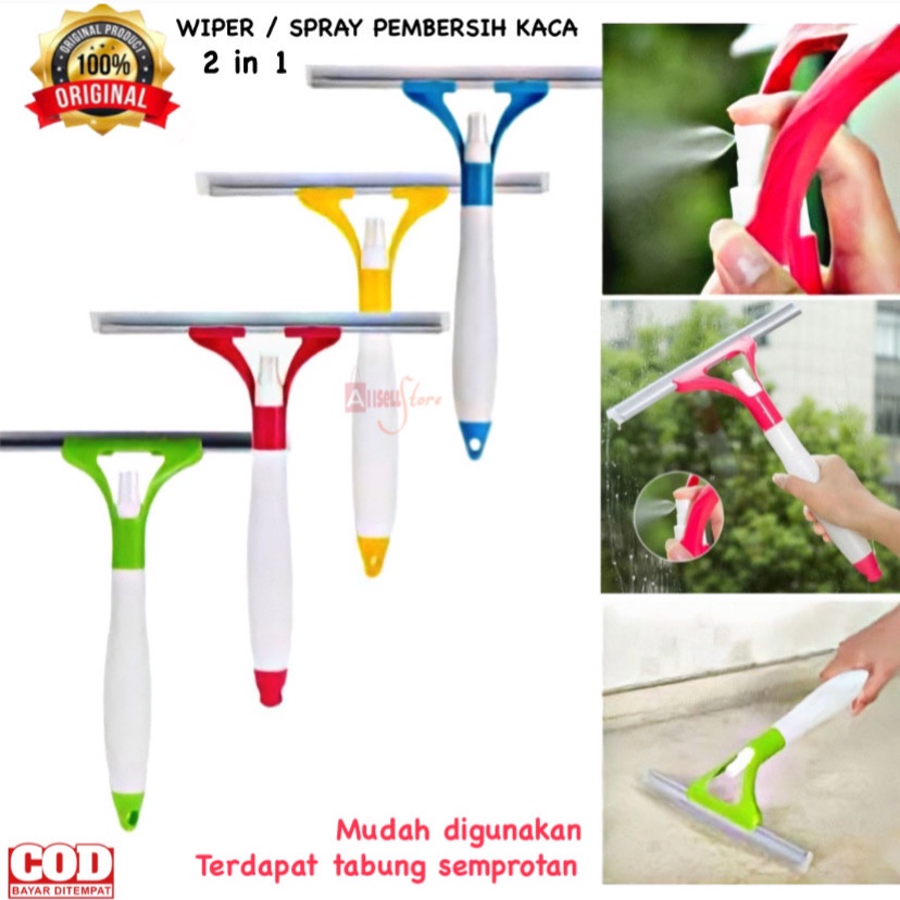 ( BISA COD ) PROMO WIPER SPRAY PEMBERSIH KACA 2 IN 1 DENGAN TABUNG SEMPROTAN / SPRAY WINDOW CLEANER