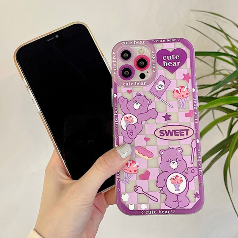 Soft Case Transparan Motif Beruang Untuk Iphone 14 13 12 11 Pro XS Max Mini XR X 8 7 6 6s Plus SE2