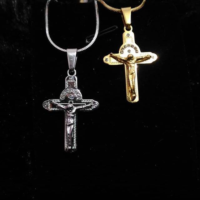 Couple pria wanita kalung salib titanium asli