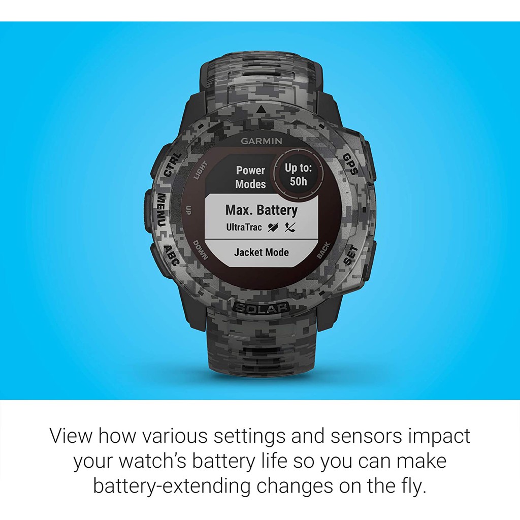 GARMIN Instinct Solar Camo GPS Running Smartwatch - Garansi Resmi TAM