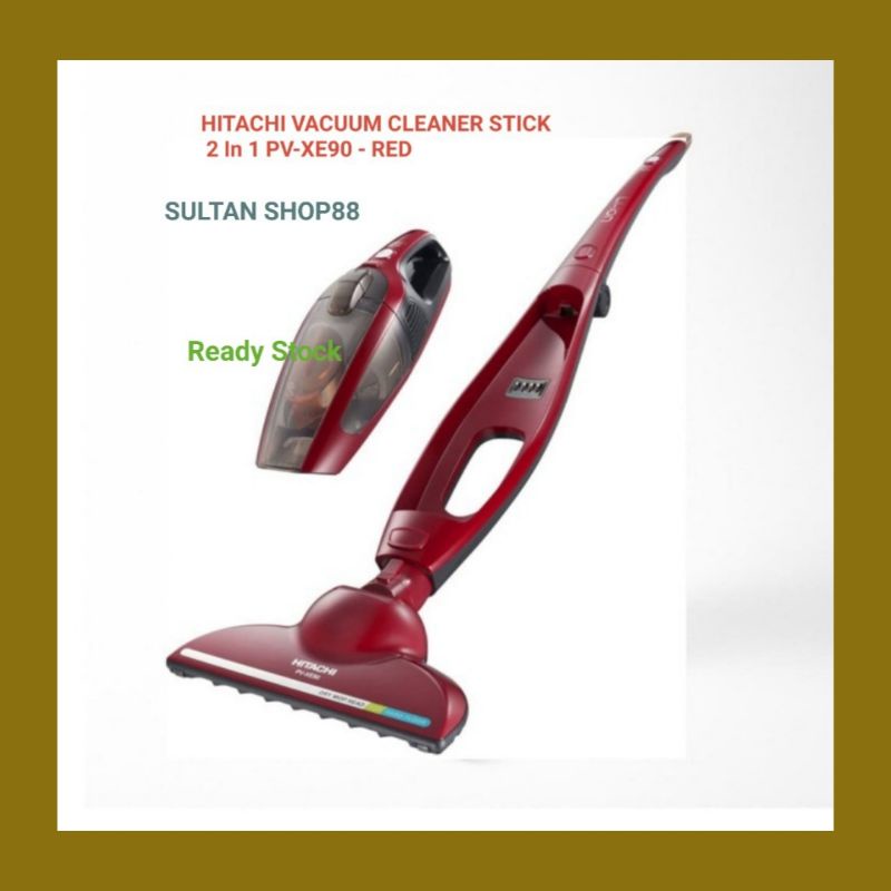 HITACHI VACUUM CLEANER STICK 2 IN 1 PV-XE90 RED I VACUUM CLEANER STICK HITACHI PVXE90