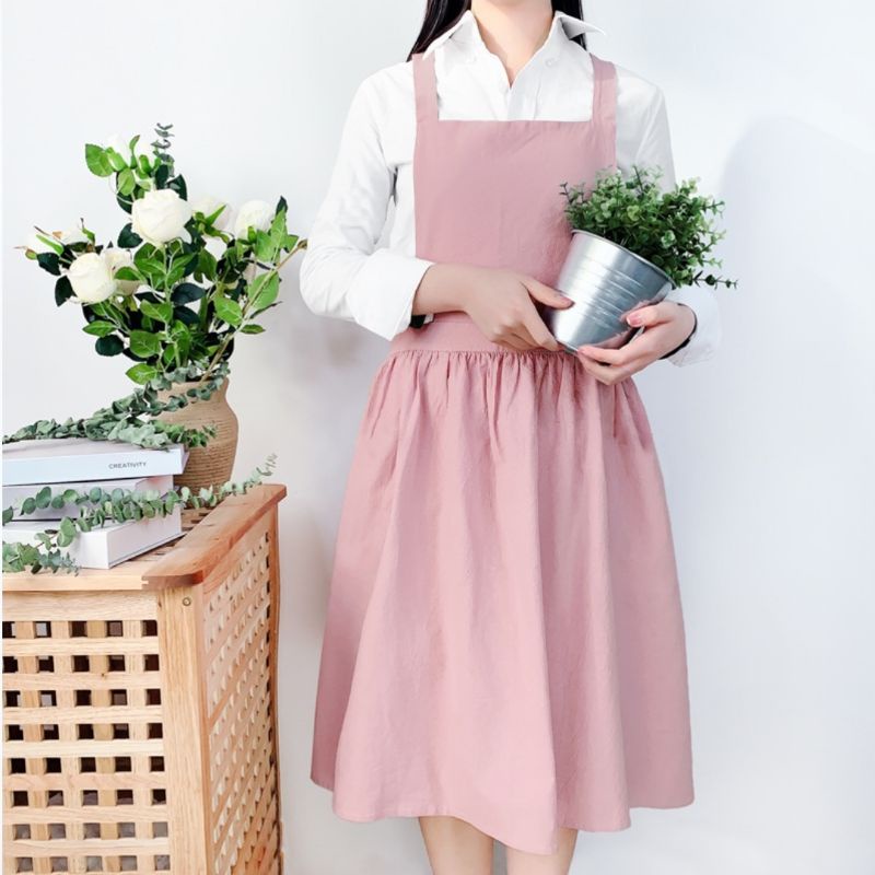 (termurah) apron korean style - apron aesthetic - celemek masak - apron masak - apron florist - apro