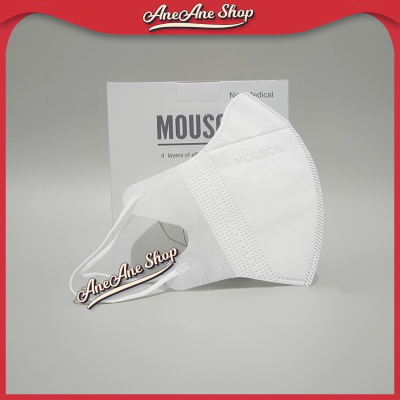 Masker Mouson Duckbill Garis Embos 4ply Isi 50 Masker Non Medis Sekali Pakai 4 Ply Embos Mouson