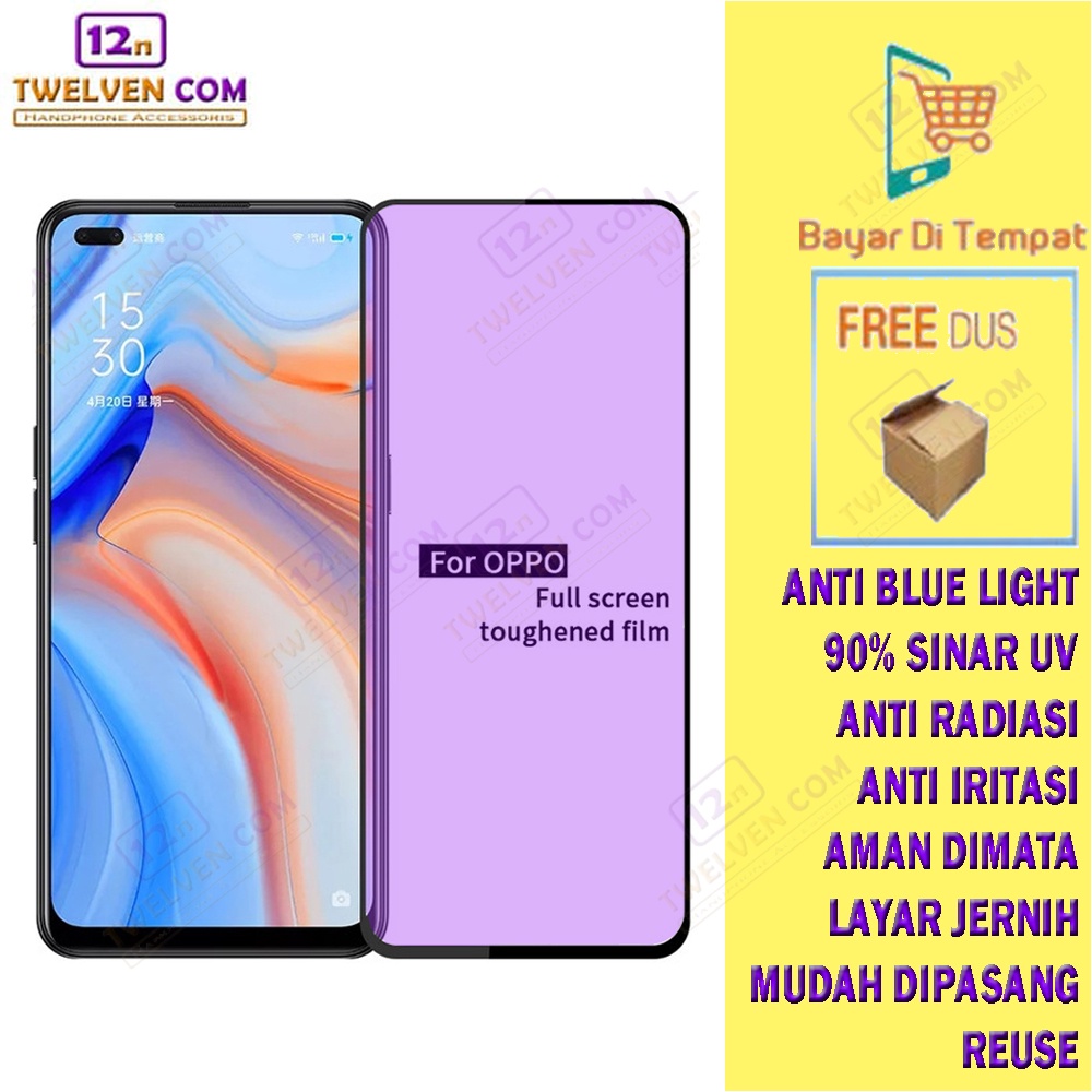 [FLASH SALE] ANTI BLUE LIGHT TEMPERED GLASS Oppo Reno 4