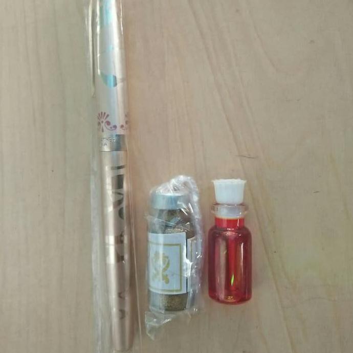 

[BISA BAYAR DITEMPAT] di jual pen tulis rajah + tinta jafaron merah dan emas asli marcoco