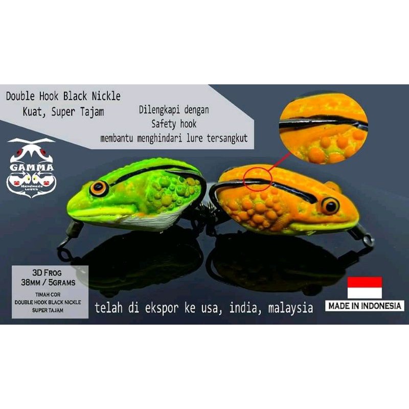 Umpan Casting Soft Frog Gamma Lure 3,8 cm