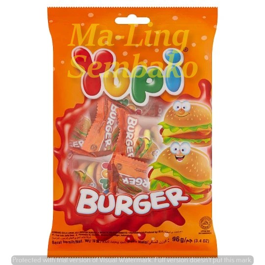 

YUPI CANDY GUMMY MINI BURGER 104GR, Permen, Cemilan, Makanan Ringan