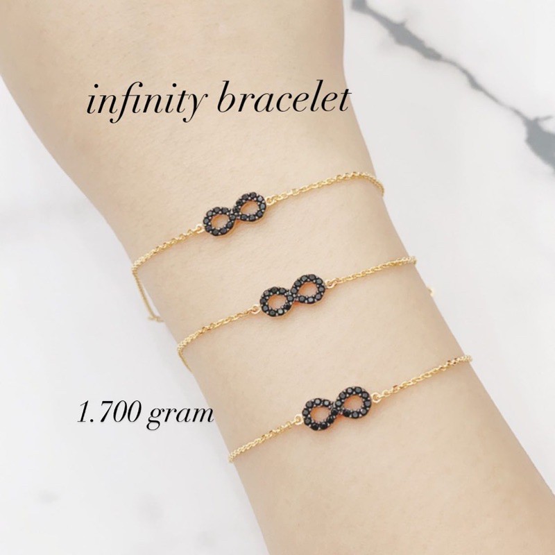 Gelang Infinity Black Stone Infiniti Bangle 1.800 Gr