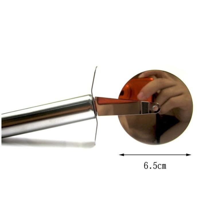 

803 Stainless Steel Rotary Cutter Pizza Fondant Dough Pisau Putar Roll SF6