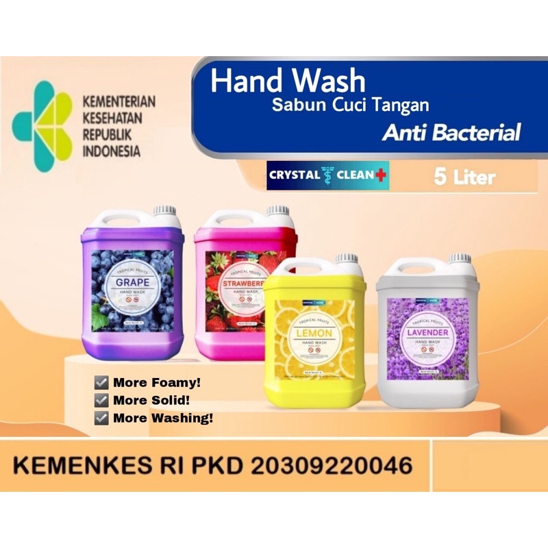 Hand wash 5L Crystal Clean Konsentrat Lembut dan wangi