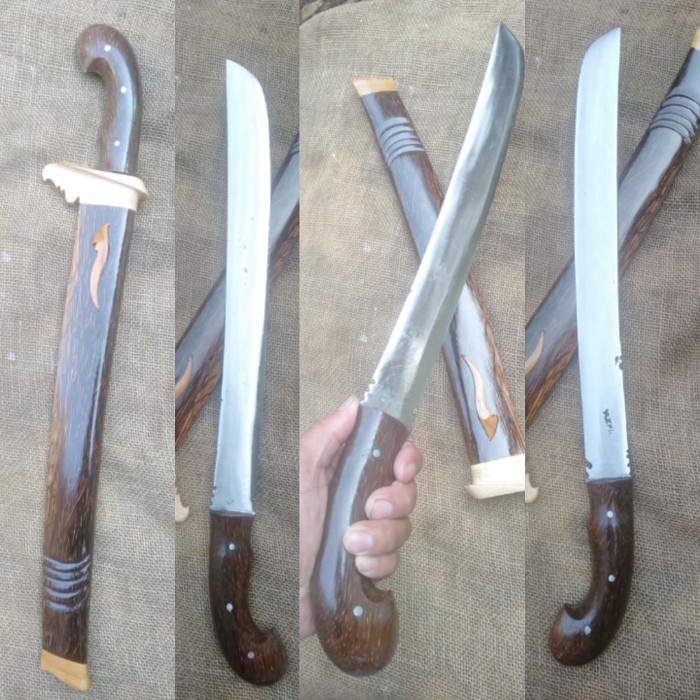 Pisau - Golok Pamoroan Berburu Kerja Berkebun Baja Per Ruyung