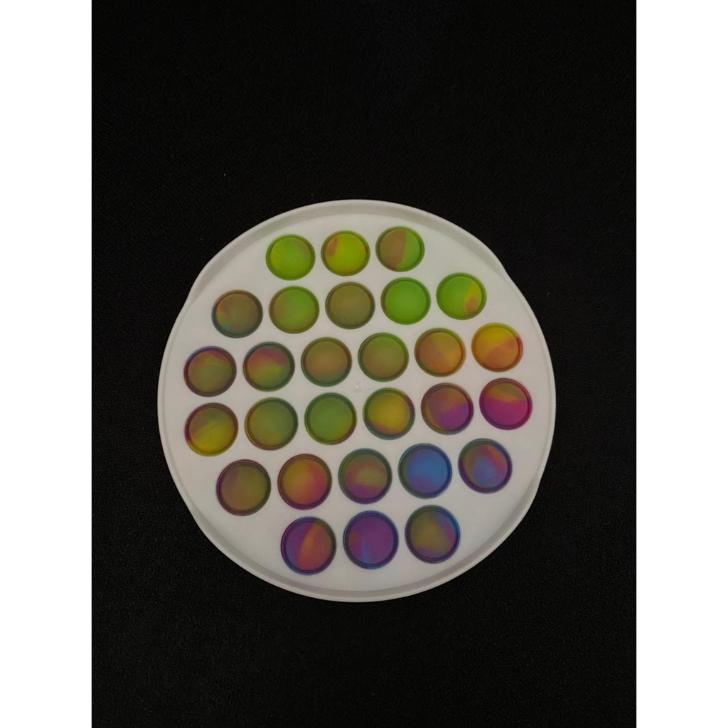CR CM-P19 Fidget Toys Pop It PLASTIK Gelembung Dorong Permainan Anak Papan Pelangi Populer-PLASTIK ROUND