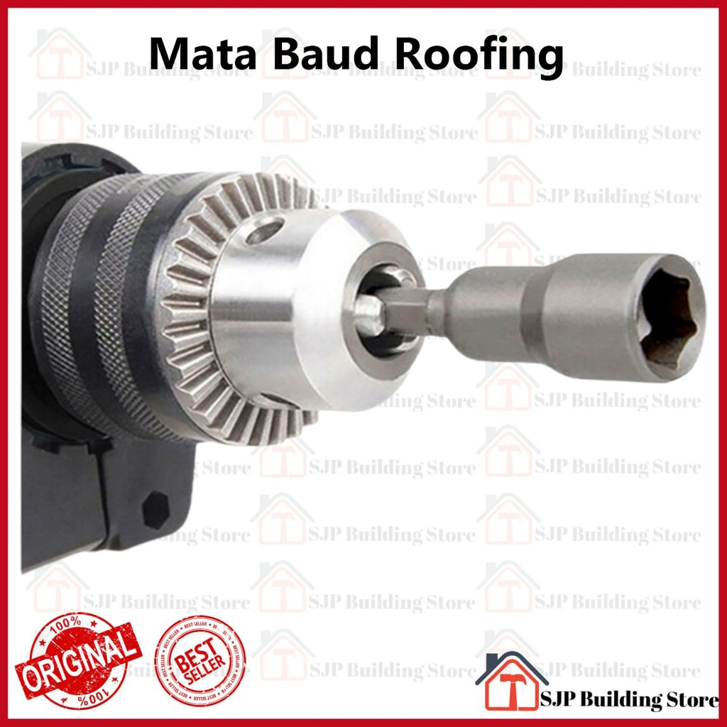 Mata Roofing 8 mm Magnetic Hex Socket Nut / Kunci Sock Baut Roofing Baja Ringan 8 Mm / Kunci Sok Roofing Mata Sok Baut Ruping