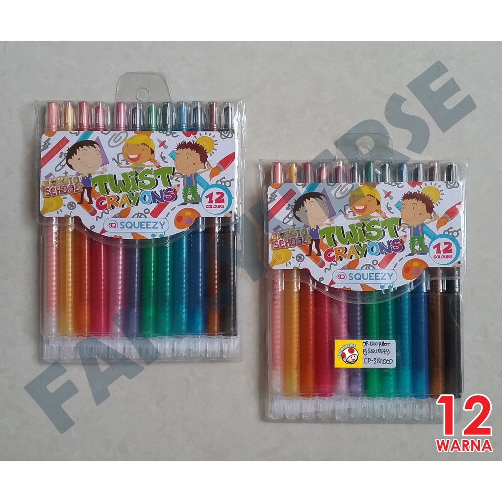 

Crayon 12 Warna Putar Squeezy CP-SQ1000 / Oil Pastel Krayon