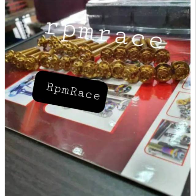 Baut probolt flower thailand blok mesin ninja r ninja rr kiri kanan