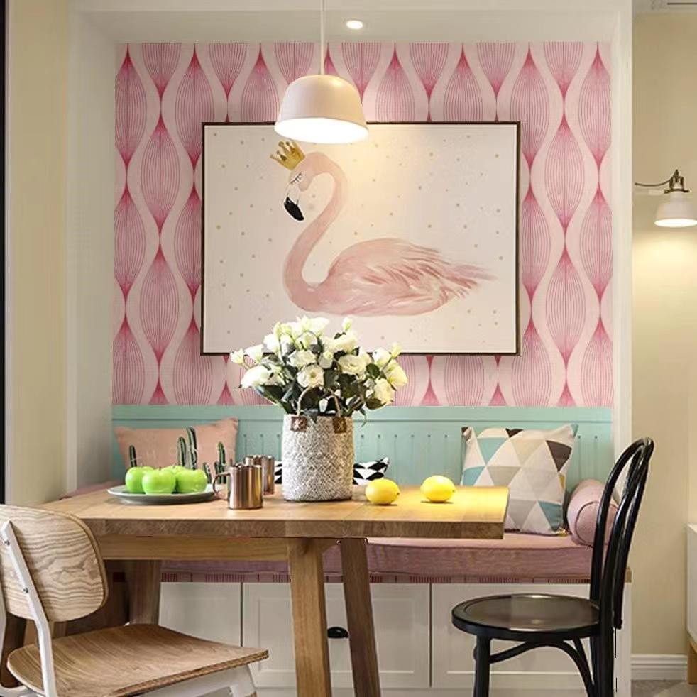 Wallpaper Dinding Gelombang Pink 10m x 45cm