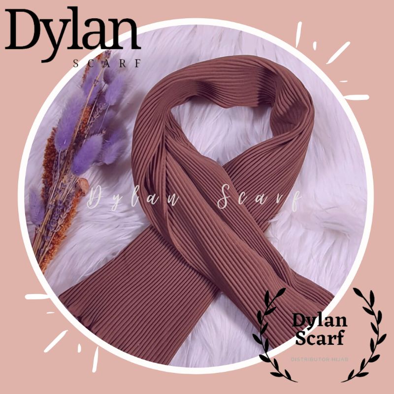 Jilbab Pashmina Plisket Ceruty Babydoll Premium Import-Dove/Berry