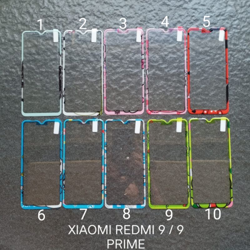 Tempered Glass Xiaomi Redmi 9 . Redmi 9 PRIME motif gambar karakter anti gores kaca screen guard pelindung layar