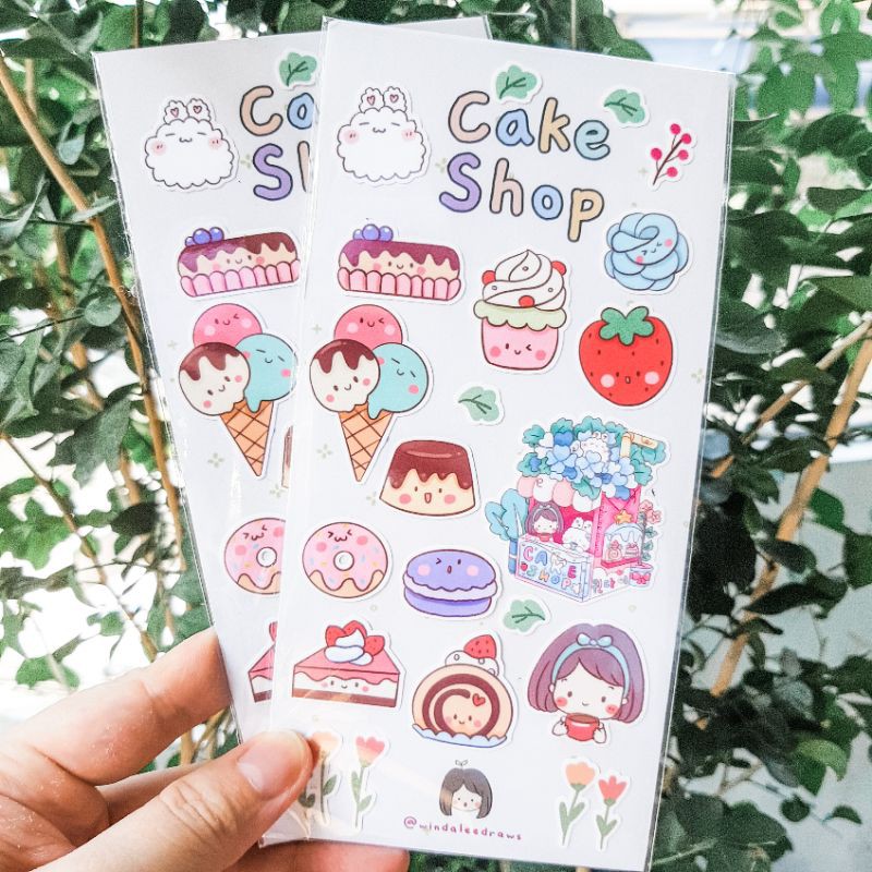 

Cake Shop Full Waterproof Deco Stickers for Journaling, Tumblr, Glass, or Phone by Winda Lee Draws