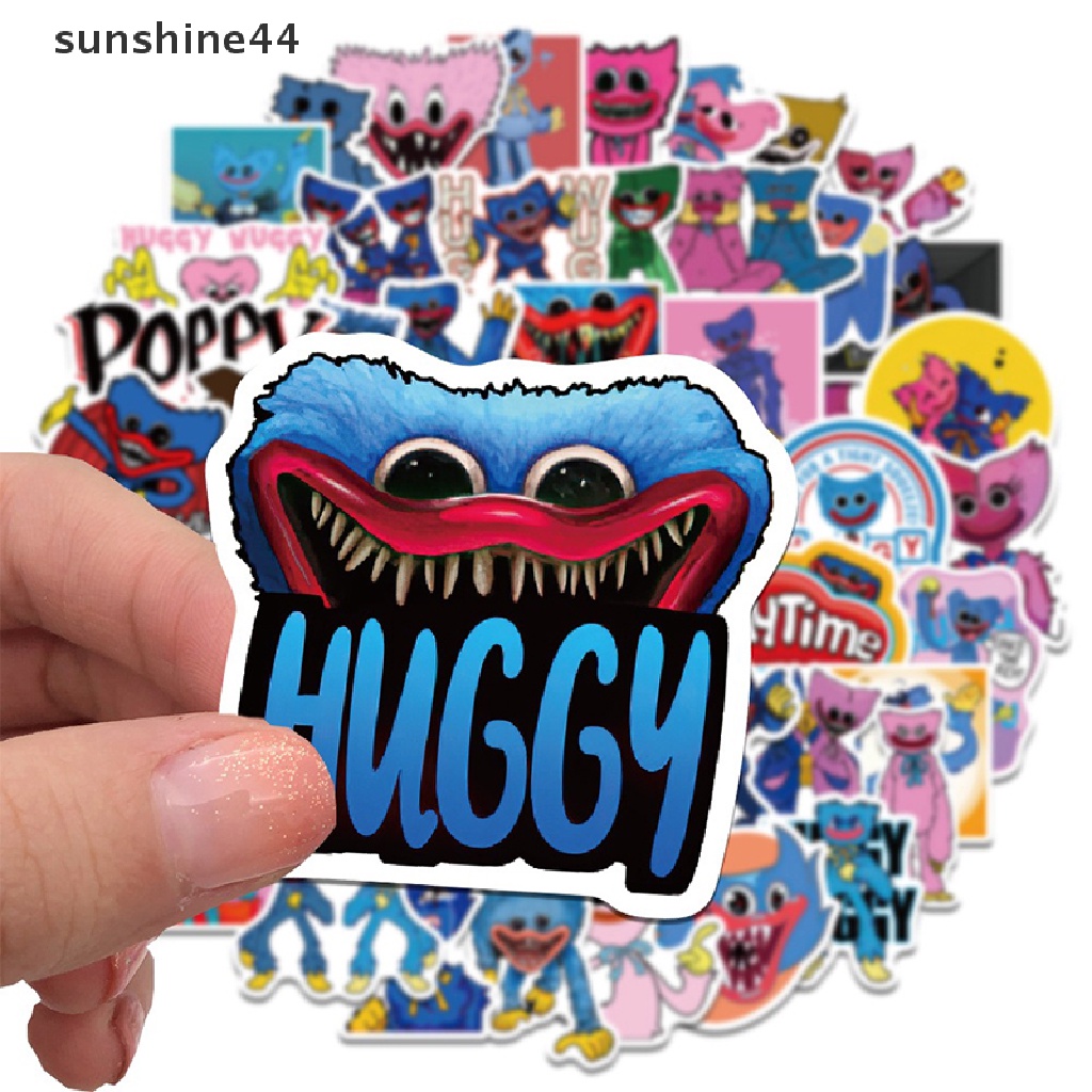 Sunshine 50PCS Stiker Motif Kartun Anime Huggy Wuggy Poppy Playtime Untuk Dekorasi Meja