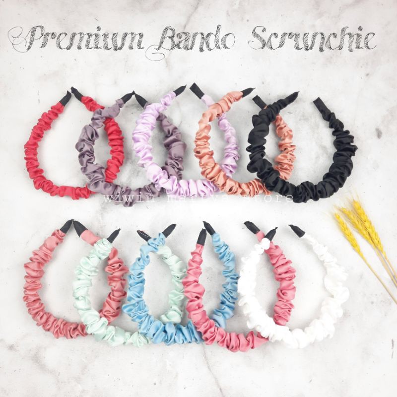 WMS BANDO SCRUNCHIE KOREA BANDO SATIN BANDO KERUT PREMIUM ANTI PATAH