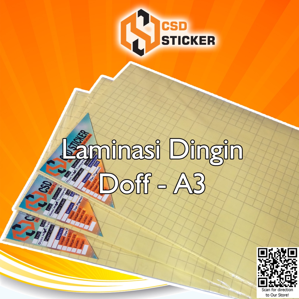 Laminasi Dingin A3+ Gloss -  Doff / Matte  Plastik Lapisan Pelindung Hasil Print agar Tahan Gores - Repack 10