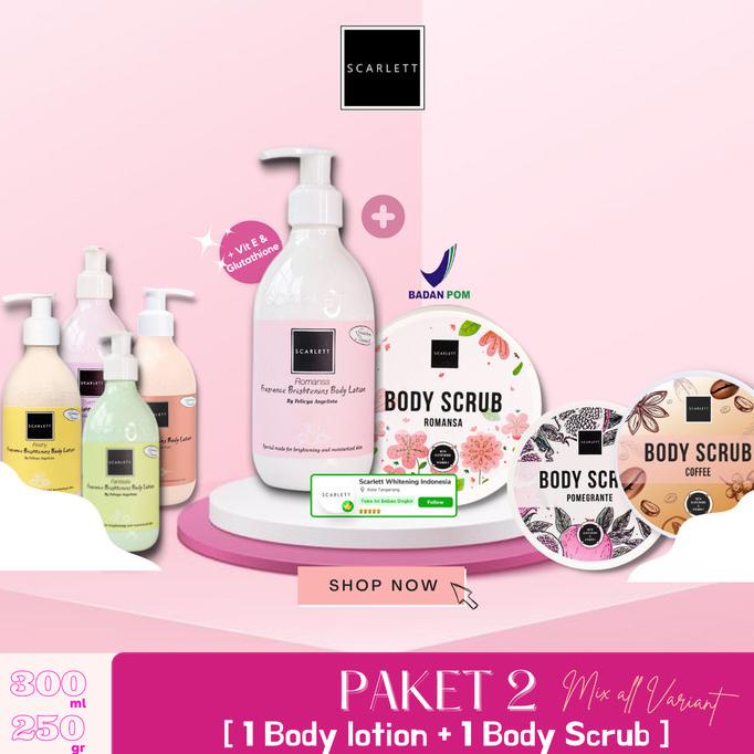 ONSALE [ PAKET SCARLETT ] BODY SCRUB & BODY LOTION SCARLETT WHITENING