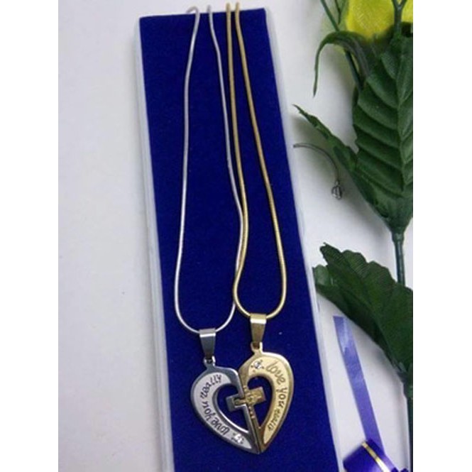Kalung Salib Couple Gold Silver Titanium Terlaris