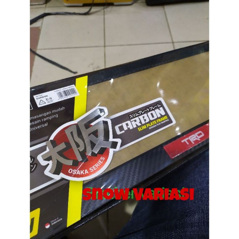Cover Dudukan Plat Nomor Mobil Universal Racing Carbon 46cm