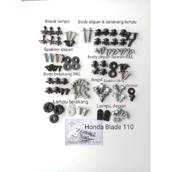 Baut Body Set Honda Blade 110 Karbu
