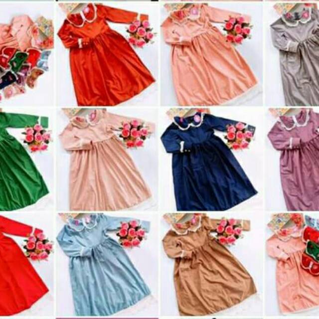 Gamis anak perempuan katun Ima flowkids 4y orange