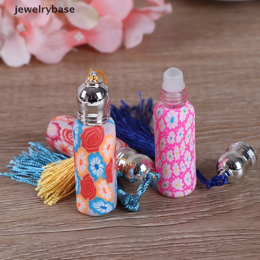 [Base] 1/4*6ml Empty Glass Perfume Essential Oil Bottle Roll On Roller Soft Clay Random Boutique