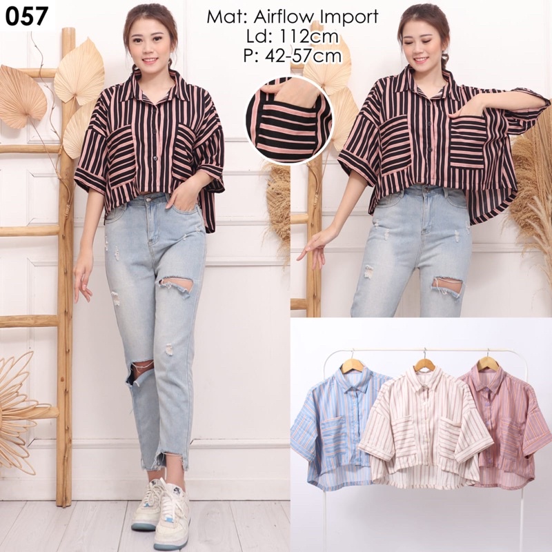 NEW KEMEJA IMPORT STRIPE 057/REALPICT