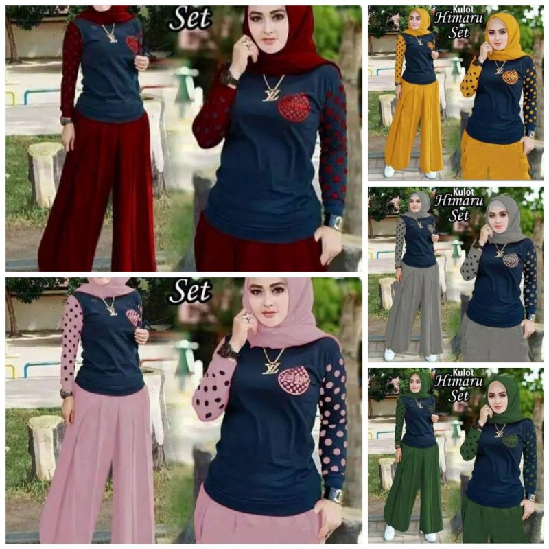 set himaru kulot / baju setelan / setelan baju dan celana / setelan celana kulot / baju setelan kulo