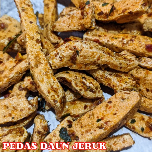 BASRENG STIK PEDAS DAUN JERUK ORIGINAL CABE ASLI BUMBU CIKRUH CEMILAN SNACK PEDAS ENAK-BASRENG PDS D. JERUK