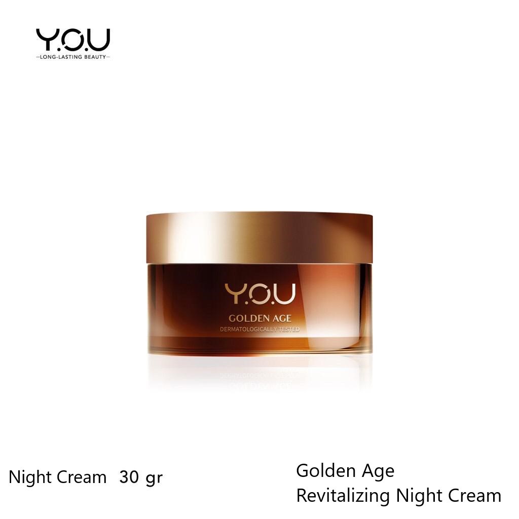 Official Distributor Y.O.U Golden Age Revitalizing Night Cream 30gr Krim Malam YOU Krim Muka Y.O.U