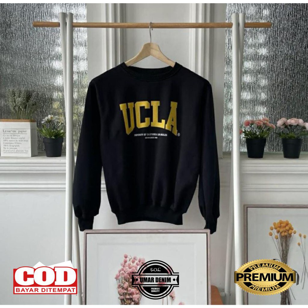 Ucla Sweater Hoodie Pria Wanita Unisex Bahan Flacee