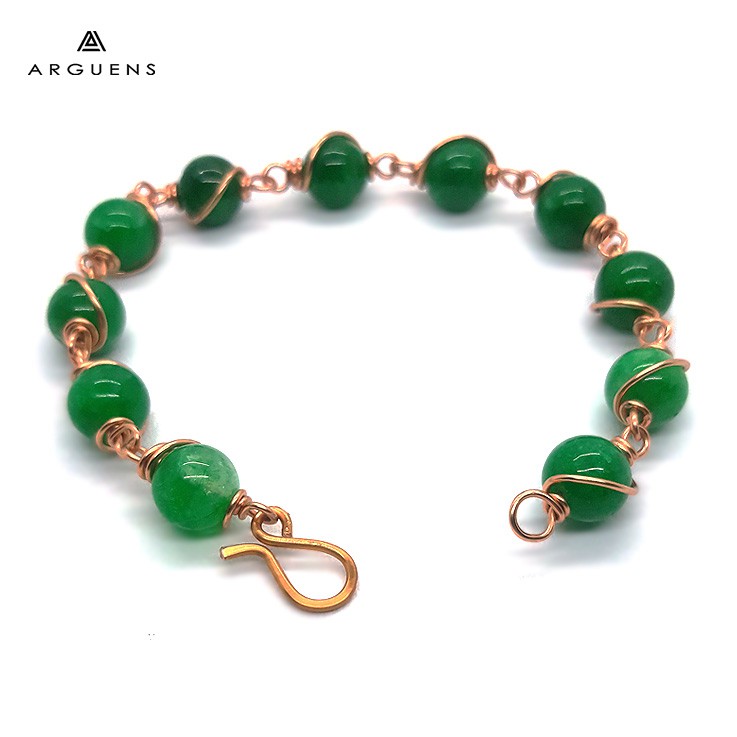 Arguens : Gelang Wanita Batu Giok Burma Lapis Emas Rose Gold-2