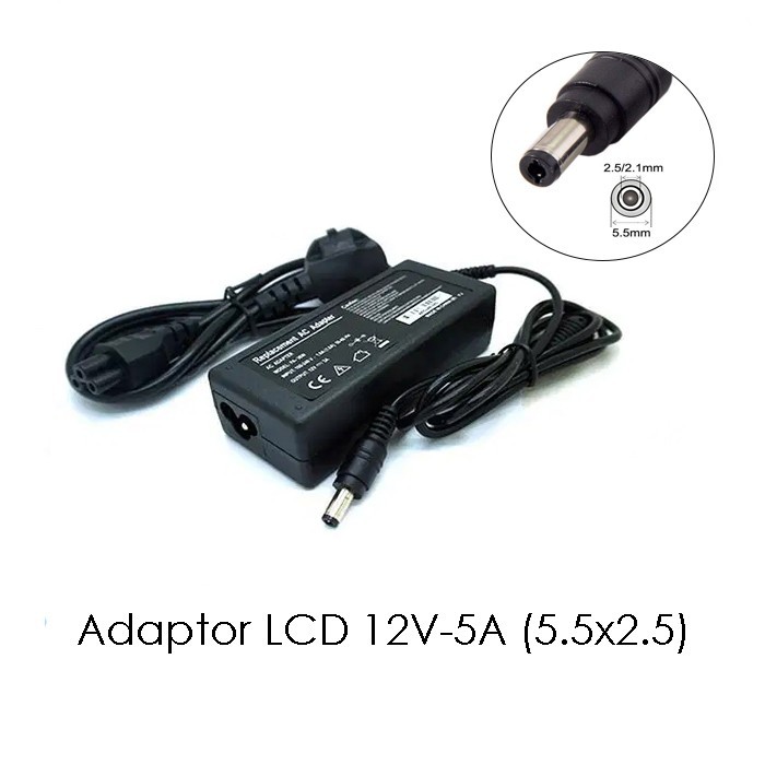 Adaptor Led monitor 12v 5a Dc 5.5x2.5mm 1893 - Adapter charger lcd universal