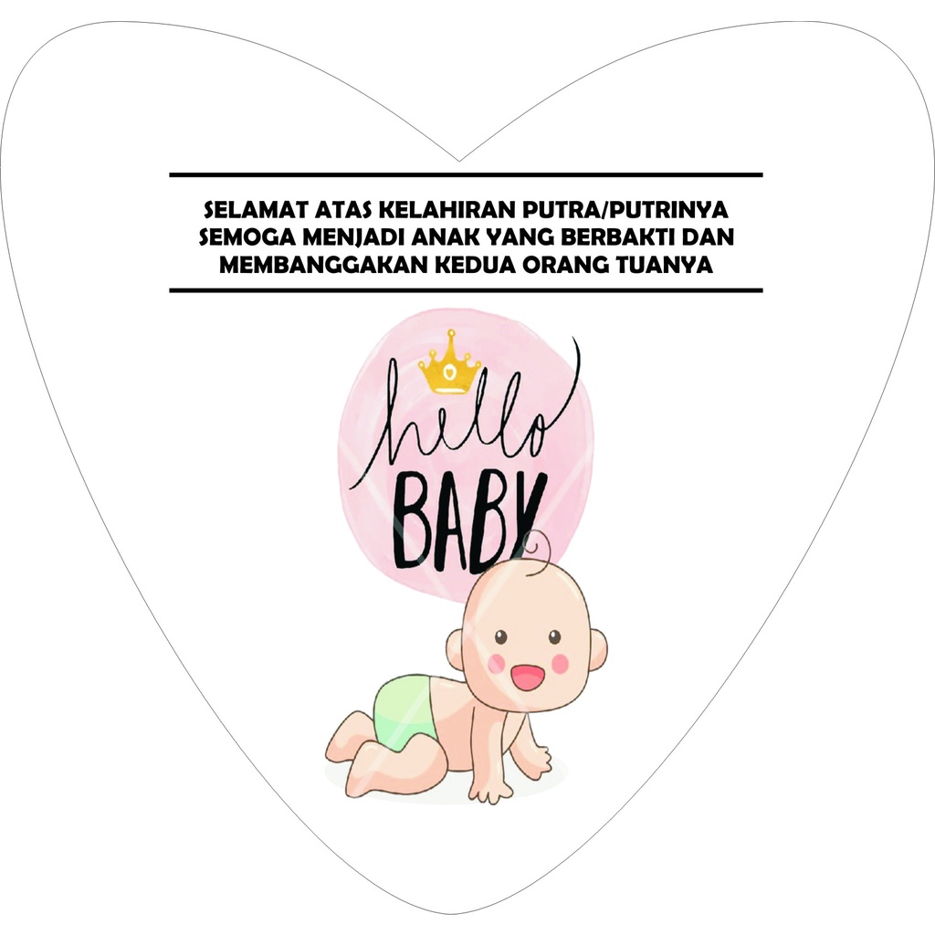 KARTU UCAPAN KELAHIRAN BAYI / KARTU UCAPAN BABY NEW BORN / BENTUK LOVE