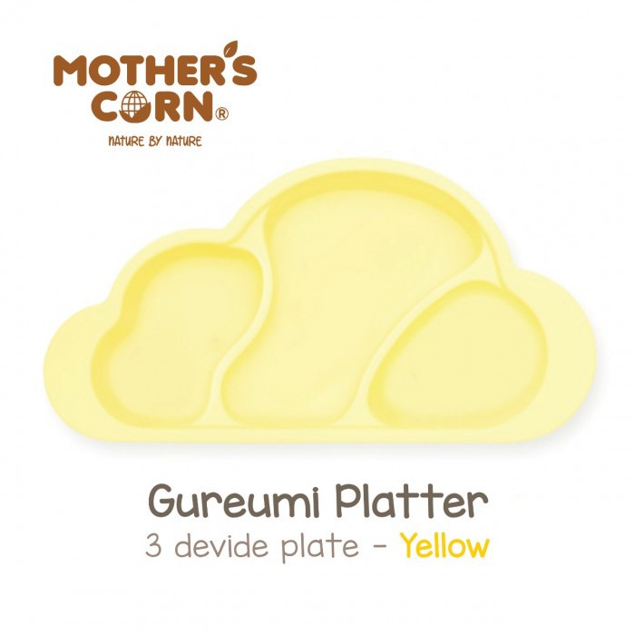 Mother's Corn - Gureumi Suction Platter (3 Divided Plate) isi 1pc