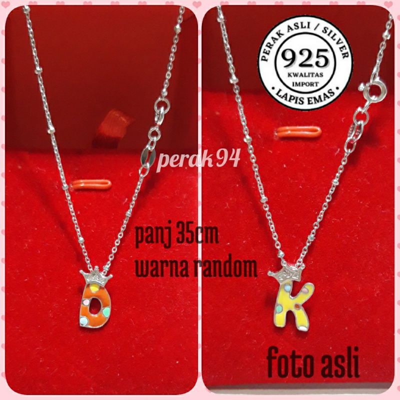 KALUNG ANAK JEDAR HURUF PERAK ASLI 925 LAPIS EMAS ANTI KARAT/KALUNG MIKU/KALUNG HURUF ANAK/KALUNG AN