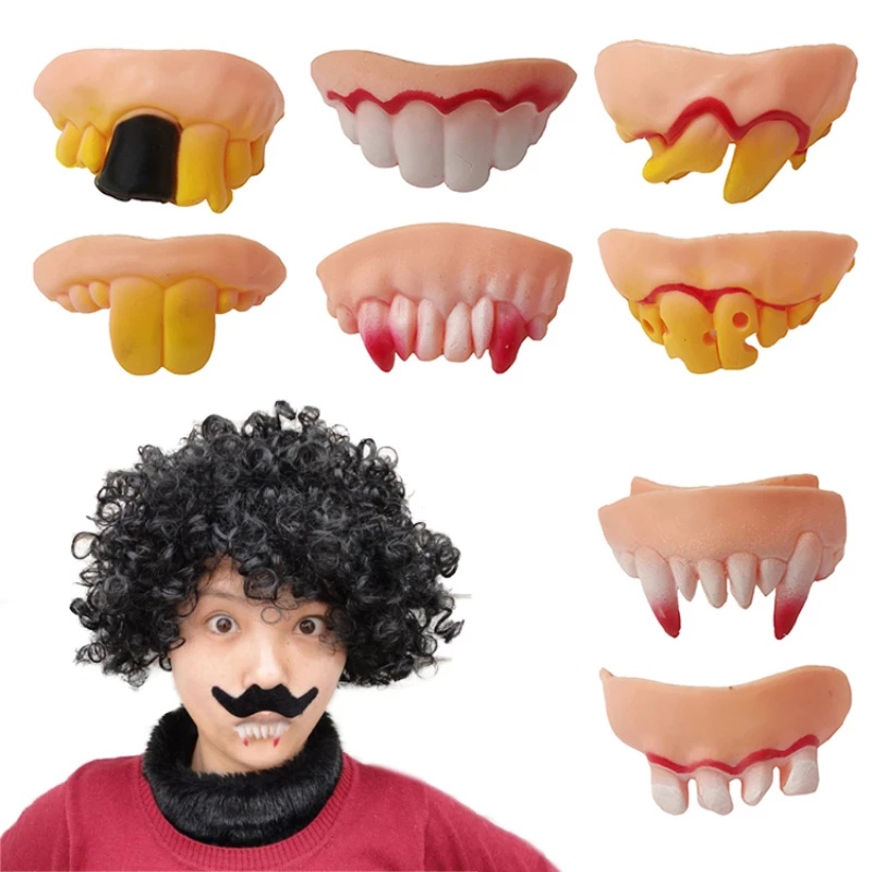 10pcs Mainan Gigi Palsu Vampire Untuk Dekorasi Halloween